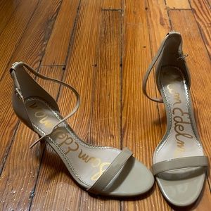Sam Edelman 3” Thin Strap Nude Heels